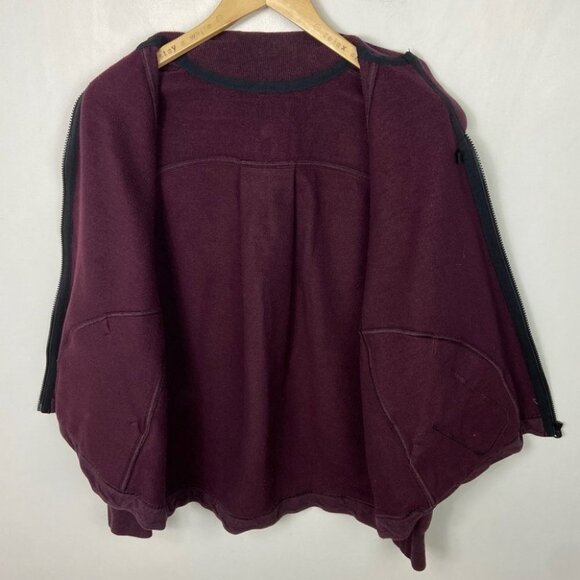 Lululemon Purple Bomber‎ Jacket Size 4 French Terry Fleece Warm Pleat To Street - Picture 13 of 13